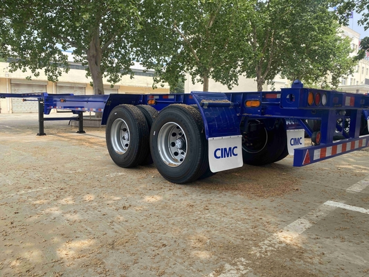 CIMC Squelette en acier rentable 3 essieux 28 tonnes Semi-remorque de transport de fret