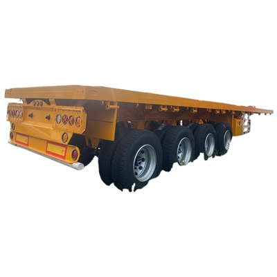 Capacité de chargement maximale de 100 tonnes, conteneur plat, semi-remorque à suspension mécanique