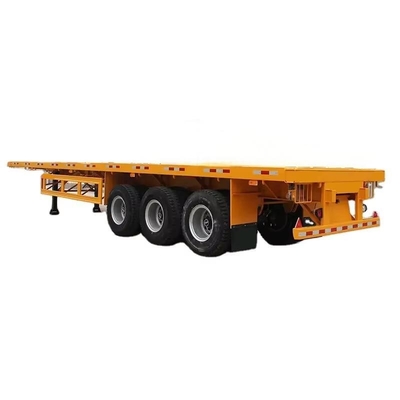 1240*2480*1600mm 3 axes 60T transport 20ft\40ft conteneur en sac de ciment et le autre type de fret en vrac Flatbed Trailer