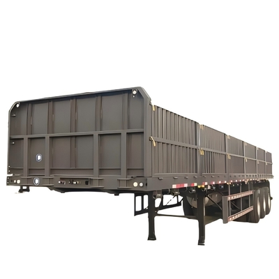 Nouvelle conception CIMC - Semi-remorques cargo à ridelles abordables à 3 essieux, capacité de 50 tonnes et matériau en acier