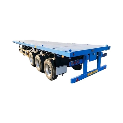 CIMC Nouveau véhicule à conteneurs en acier à trois essieux à planche plate et à squelette semi-remorque avec système de freinage Wabco