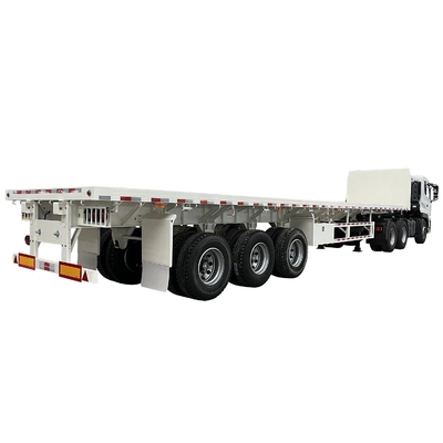 CIMC fer d'acier le plus bas prix fer 315/80r22.5 50t 13 M 3 Axe Lourd service polyvalent camion plat semi-remorque