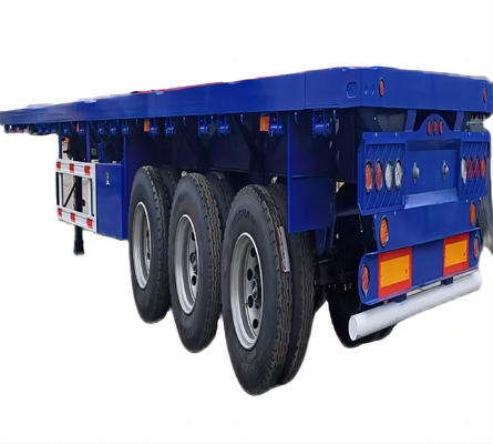 CIMC vente à chaud 3 Axe fabriqué par fer de haute qualité 40ft conteneur châssis remorques de voiture lit plat conteneur plat semi-remorque