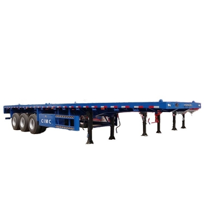 Chine CIMC remorque tri-axe pour lourdes charges 20 ou 40 pieds équipement suspension aérienne fourgon cargo transporteur réservoir semi-remorque à plat