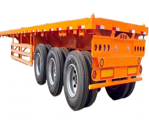 Vente d'usine professionnelle de CIMC en Chine de camions lourds à deux axes et à quatre axes, semi-remorque à plat