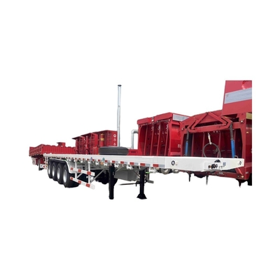 CIMC Nouveau véhicule à conteneurs en acier à trois essieux à planche plate et à squelette semi-remorque avec système de freinage Wabco