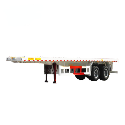 2 essieux 20 pieds 40 pieds Semi-remorque Container de transport de fret Twistlocks Design à plat en acier au carbone 12R22.5 remorques de camions