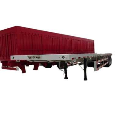 Semi-remorque à trois essieux à planche plate, conteneur en acier, remorque pour camion à squelette