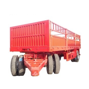 CIMC personnalisé 3 axes transport de marchandises lourdes en acier inoxydable conteneur de bétail clôture murale latérale remorque de fret
