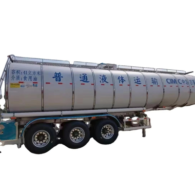 CIMC 3 essieux 41cbms fer et acier inoxydable réservoir liquide ordinaire pétrolier à semi-remorque d'huile de cuisson comestible