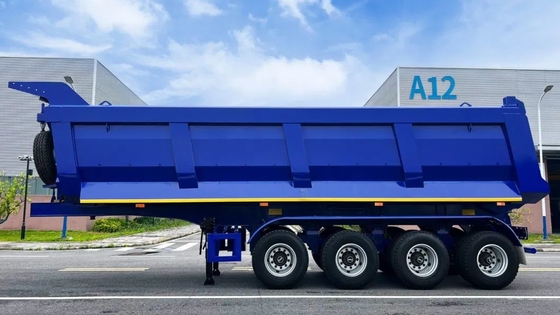 4 essieux 36-40 mètres cubes arrière transportant des matériaux lourds sable roche minerai de pierre dépoussiéreur camions semi-remorques