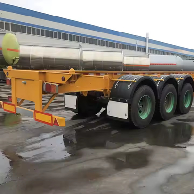 CIMC 3 essieux 12 unités pneus 12400*2480*1560mm Suspension mécanique ou pneumatique 60T Charge utile remorque squelettique