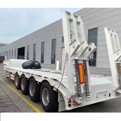 CIMC Quad Axle à transporter Excavateur roue chargeur Machines de construction équipement semi-remorque basse