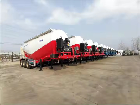 CIMC 3 axes Cisterne de poudre à haute résistance avec unité moteur diesel Semi-remorque