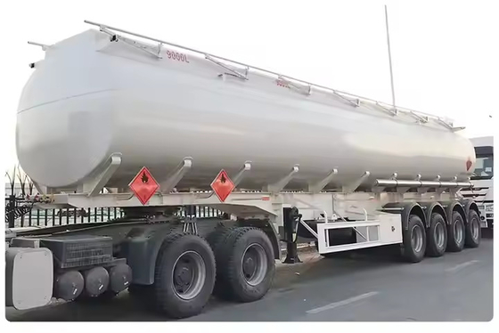 4 essieux 54000 litres 6 compartiments acier au carbone pour produits chimiques liquides pétrole transformation alimentaire huile réservoir de carburant remorque