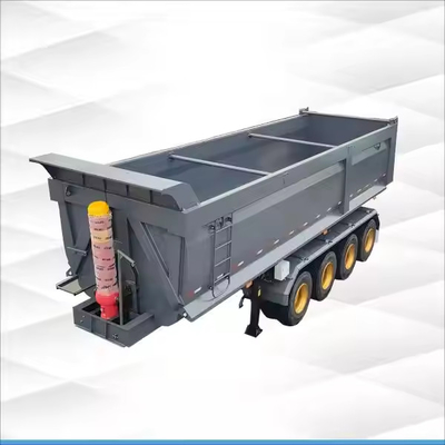 4 essieu 60 tonnes de transport du minerai de charbon du sable de bauxite du manganèse du marbre de la roche de l'acier du matériau de construction de l'extrémité de la décharge arrière