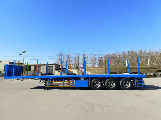 CIMC acier de haute qualité 3 essieux 60 tonnes avec piquet 40ft conteneur plat semi-remorque