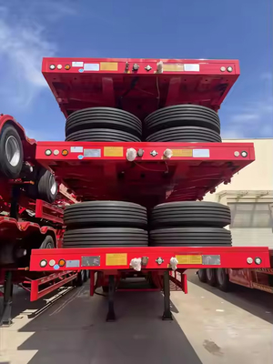 CIMC 40/ 45ft 2 axes en acier soudé à poutre longitudinale extensible à plat