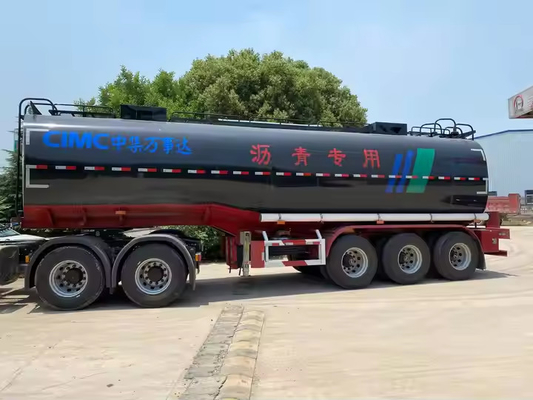 CIMC 3 essieux Acier au carbone 40KL 36cbms Pavement Pétrole Asphalte Bitume Huile de palme réservoir de carburant