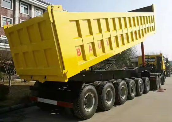 CIMC 6 axe 30 à 70 tonnes transport minerai de charbon matériaux de construction boîte égale carrosserie à bascule semi-remorque