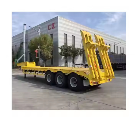 3 essieux 60 tonnes 100 tonnes 18 mètres Lowboy Low Bed Truck Trailer Lowbed Semi Trailer