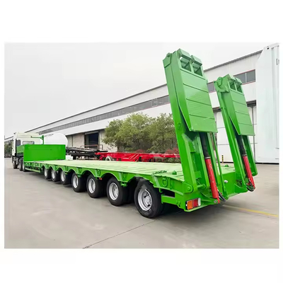 7 essieux bas prix usine Lourdes charges Lowboy remorque 60 80 Tons basse couche basse voiture semi-remorque
