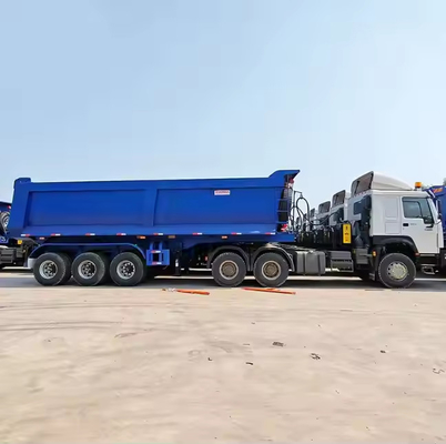 CIMC boîte hydraulique Dump Semi-remorque 60 Cbm Dumpper prix de pointeur 50 80 100 Tonnes 4 roues Semi-remorque