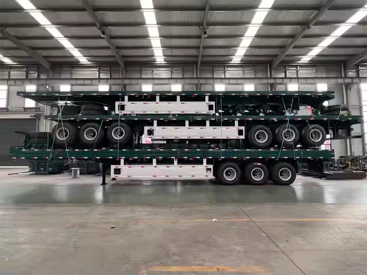 Semi-remorque à trois essieux de 20 pieds/40 pieds, nouvelle voiture spéciale de transport en acier