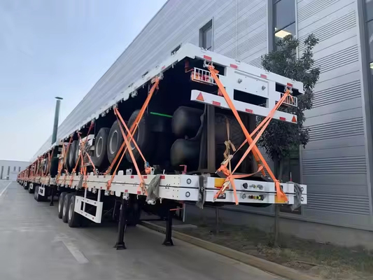 40 pieds à 60 pieds de conteneur de transport semi-remorque articulée 40 pieds de plateau de camion remorque faite en Chine