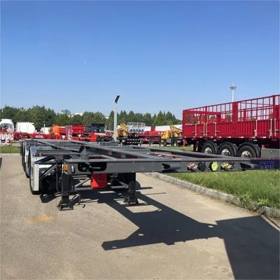 Semi-remorque porte-conteneur squelettique pour le transport de conteneurs de 40 pieds, 4 essieux, en acier Q345B