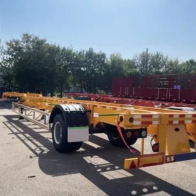 Matériau en acier 1/2 essieux 20 pieds 40 pieds 45 pieds conteneur de transport en acier squelette semi-remorque