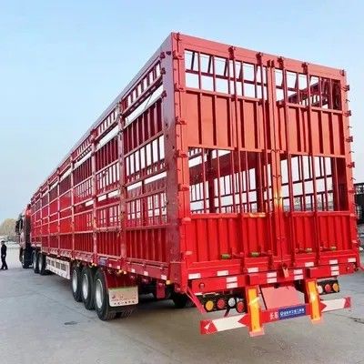 Semi-remorque pour le transport d'animaux et de volailles à deux étages, 3/4 essieux, charge utile maximale 30 000 kg