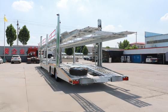 Semi-remorque porte-voitures avec essieu SAF HDG, suspension pneumatique, béquille JOST, Weichbro, EBS, vis de levage